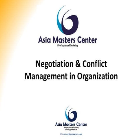 Negotiation & Conflict Management - Presentation Slides
