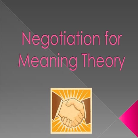 Negotiation for meaning theory