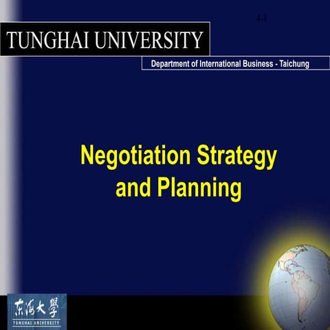 Negotiation Strategy and Planning [Sav Lecture]
