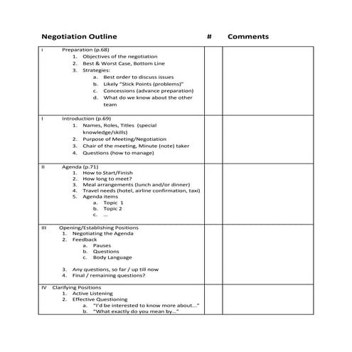 Negotiation Outline[BE II]