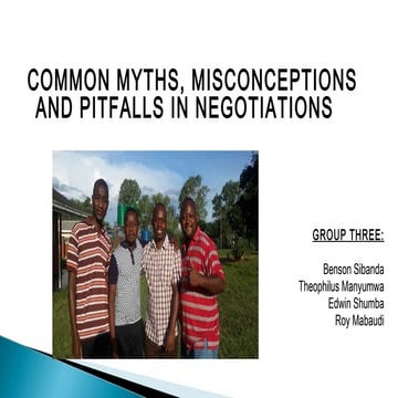 Negotiation pitfalls myths and misconceptions
