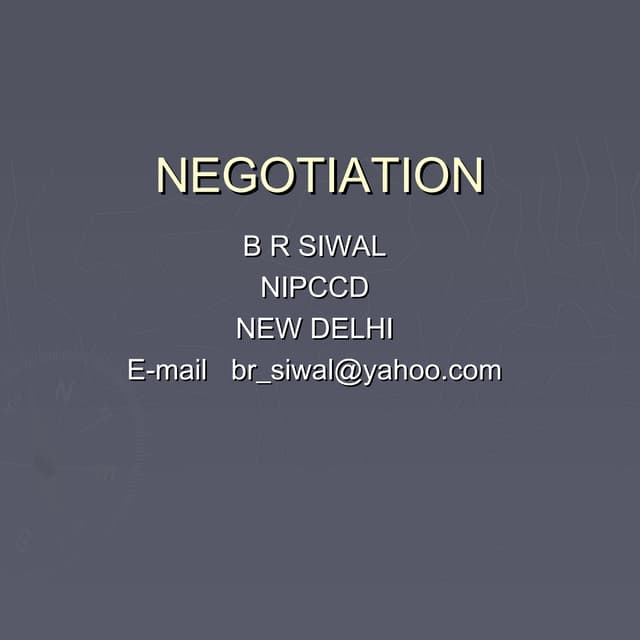 Negotiations