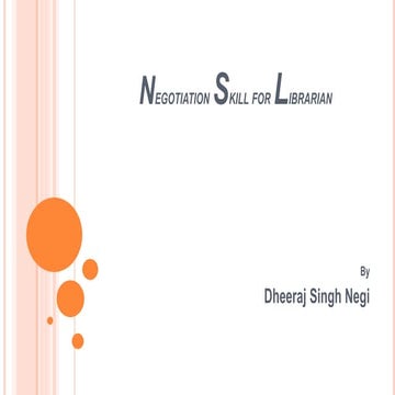 Negotiation  skill for librarian