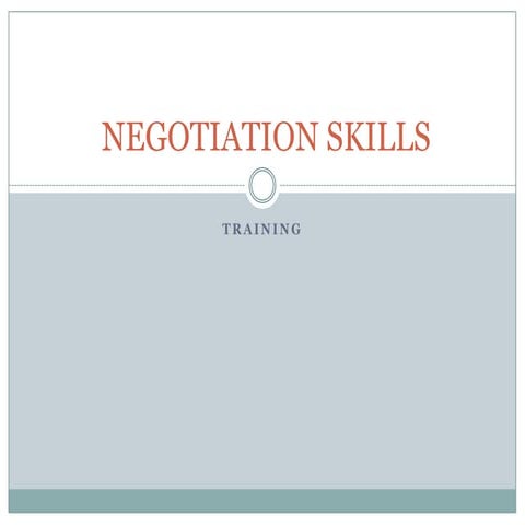 Negotiation Skills