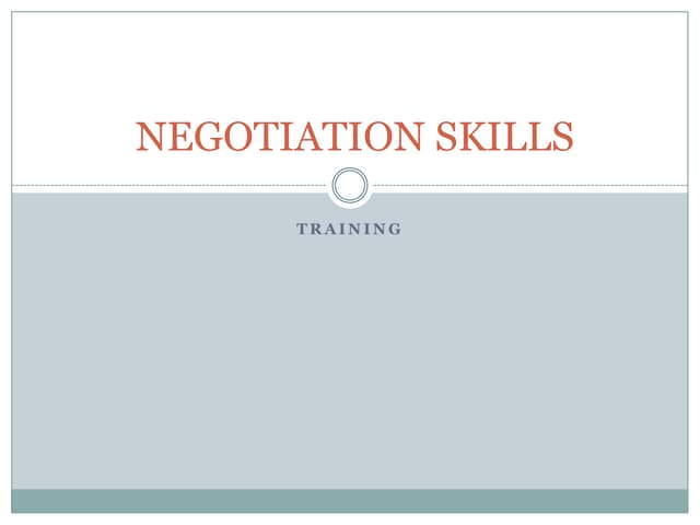 Negotiation Skills