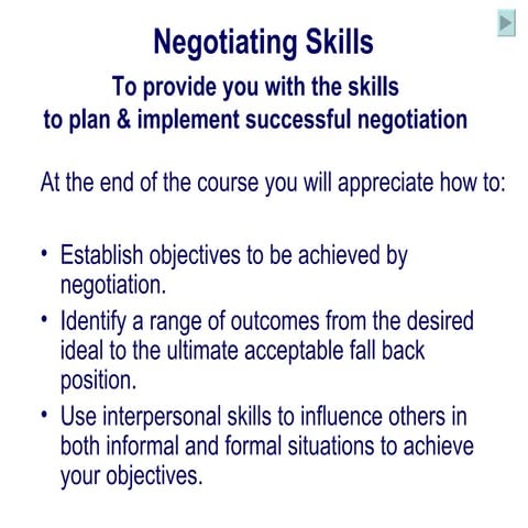 Negotiation Skills | PPT