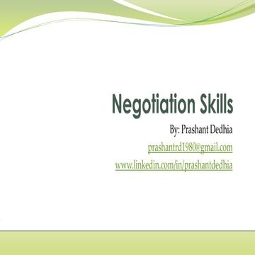 Negotiation skills