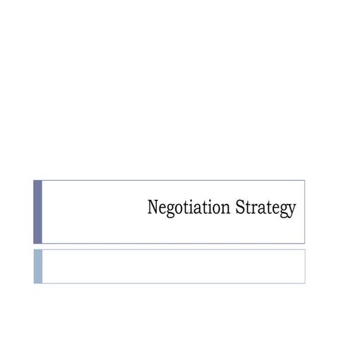 Negotiation Strategy