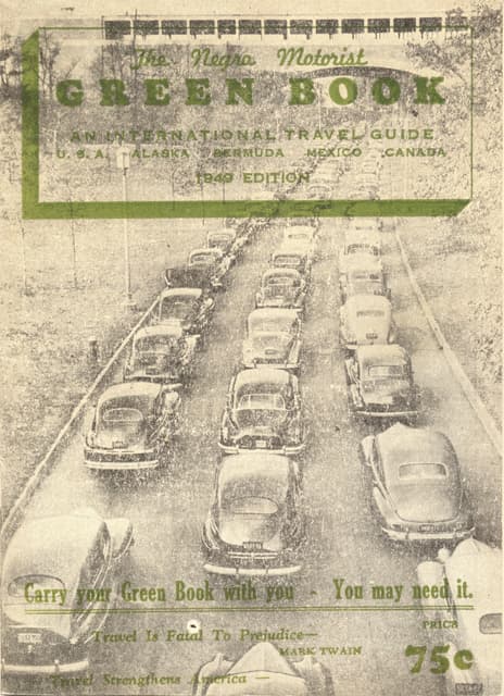 Negro Motorist Green Book for Travel Safe