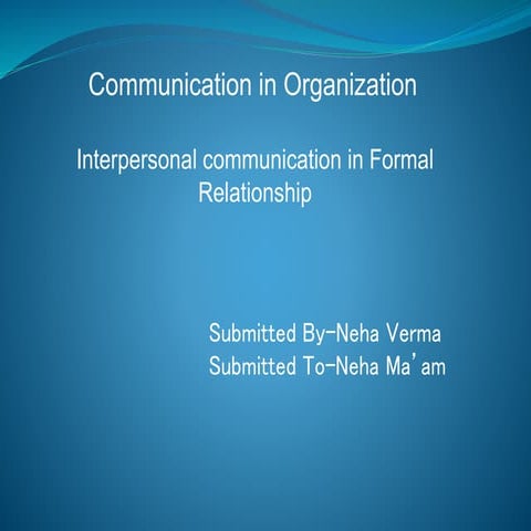 Interpersonal Communication