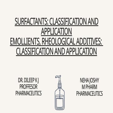 Cosmetics surfactants, emollients, rheology modifierspptx