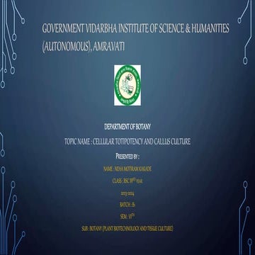  cellular totipotency and callus culture