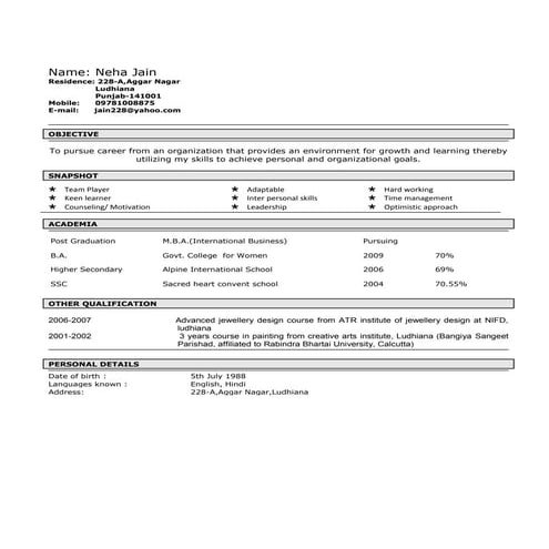 up dated CV | DOC
