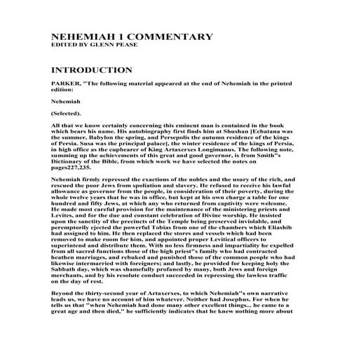 Nehemiah 1 commentary | PDF