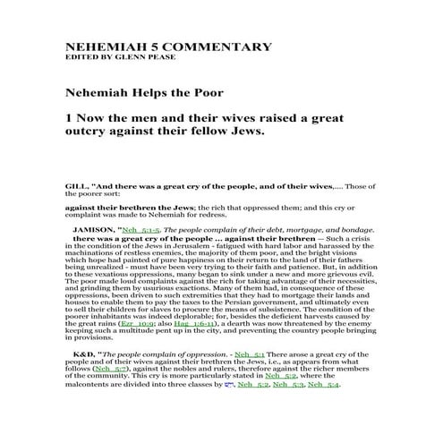 Nehemiah 5 commentary | PDF