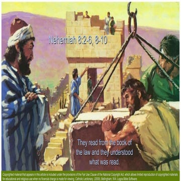 3rd Sunday - First Reading - Nehemiah 8:2–4a, 5–6, 8–10 - 