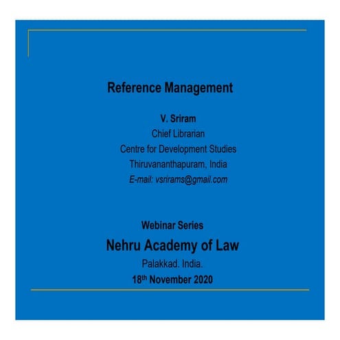 Reference Management 