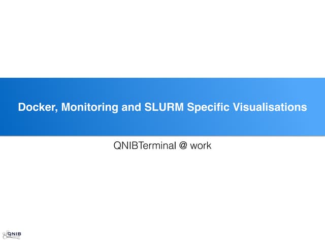 Docker, Monitoring and SLURM Specific Visualisations