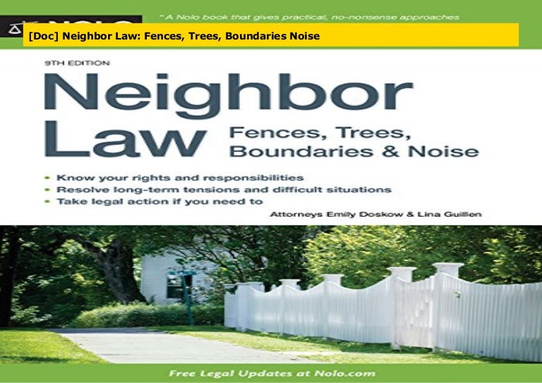 [Doc] Neighbor Law Fences, Trees, Boundaries Noise
