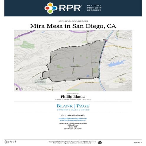 Mira Mesa – Neighborhood Report (05.15)