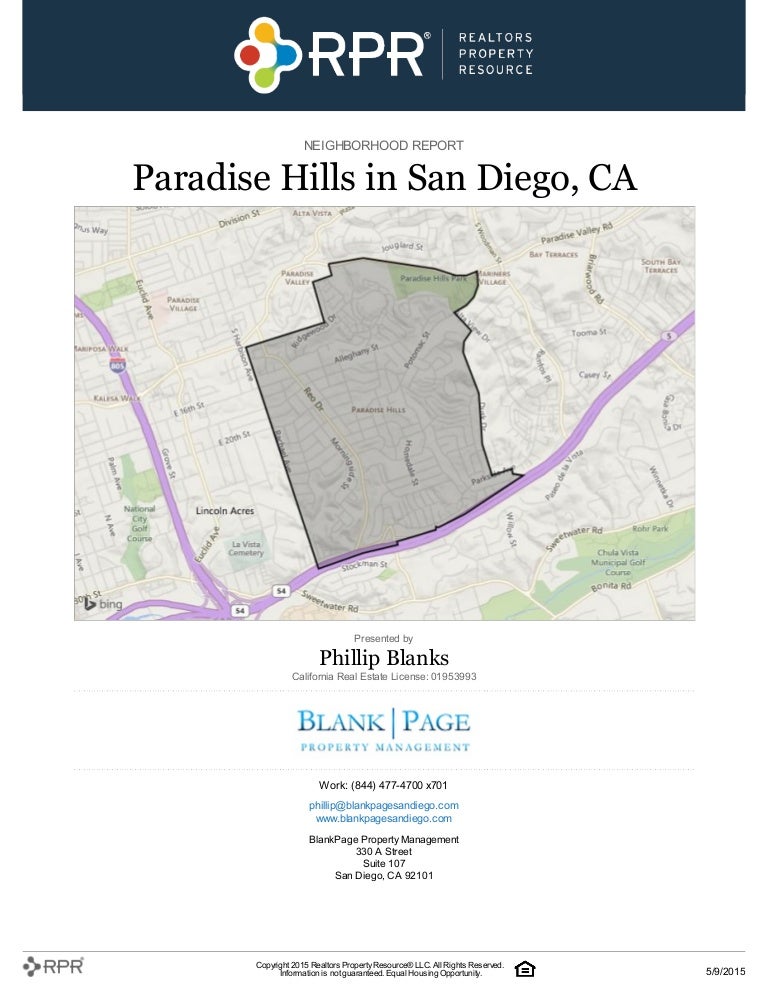 Paradise Hills Neighborhood Report (05.15)