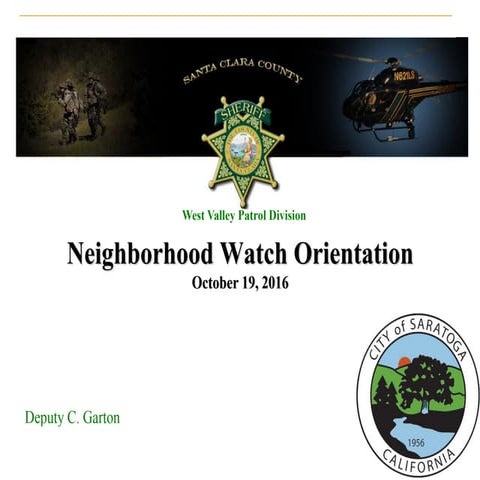 Neighborhood watch orientation 10192016