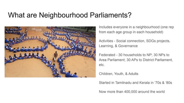 The emergence of the movement for Neighbourhood Parliaments and sociocratic decision-making as a method