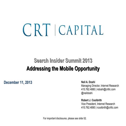 Presentation: Video killed the Radio Star. Will Mobile Kill the Desktop?