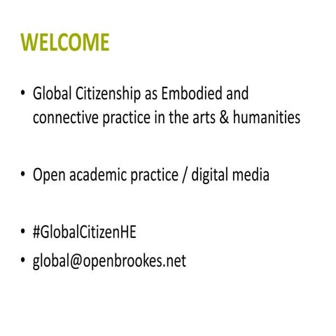 Global Citizenship, graduate attributes & learning outcomes