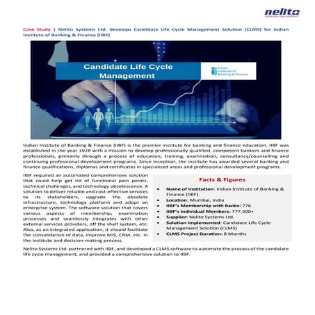 Nelito iibf candidate_life_cycle_management_case_study