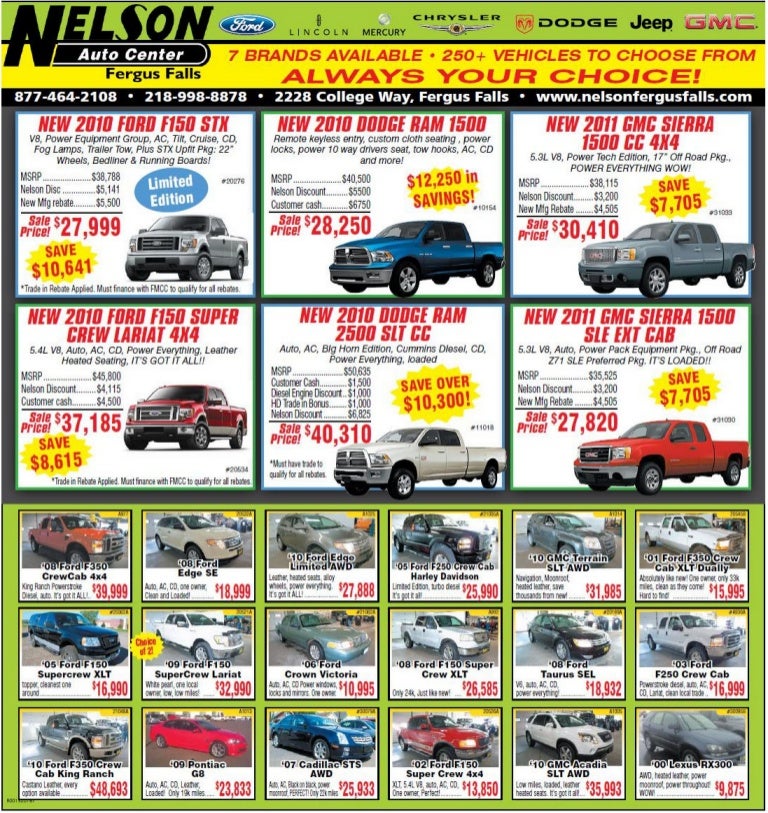 Nelson Auto Center Specials Fergus Falls MN