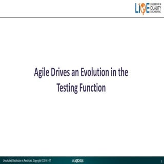 Agile Drives Evolution in Testing F...