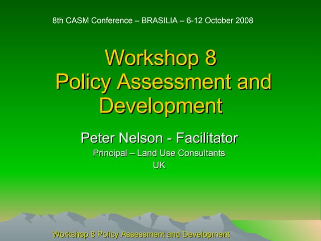 Nelson Policy Assessment And Development