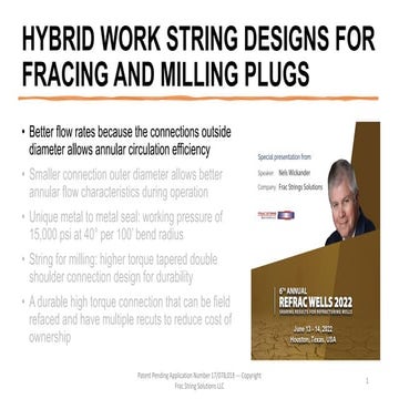 HYBRID WORK STRING DESIGNS FOR FRACKING AND MILLING PLUGS | PDF