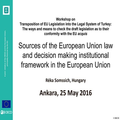 Reka Somssich, Sources of the EU law and decision making institutional framew...