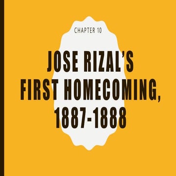 Chapter 10: Jose Rizal’s first homecoming, 1887-1888