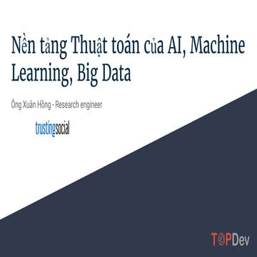 Nền tảng thuật toán của AI, Machine Learning, Big Data