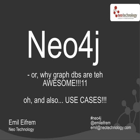 An intro to Neo4j and some use cases (JFokus 2011)