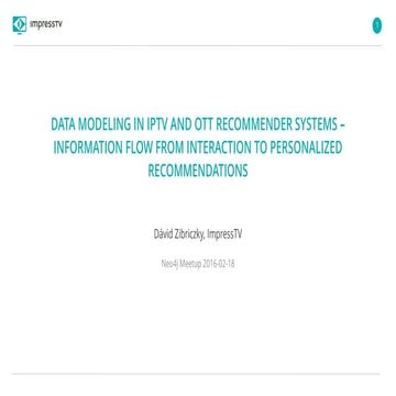 Data Modeling in IPTV and OTT Recommender Systems