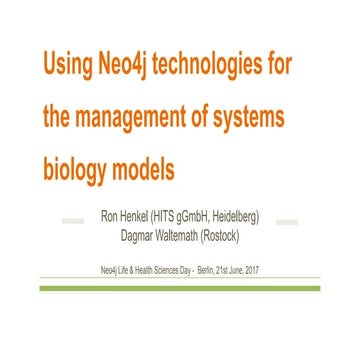 Using Neo4j technologies for the management of systems biology models