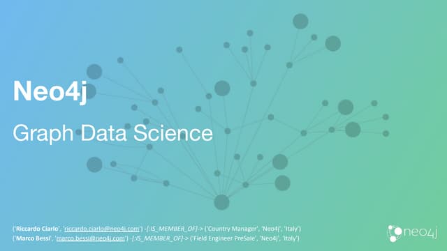 Neo4j Graph Data Science - Webinar