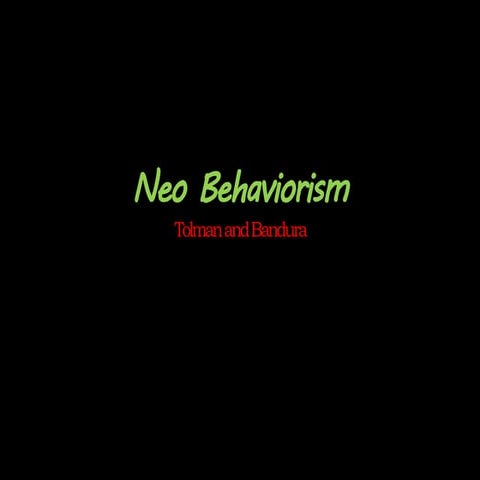 Neo Behaviorism