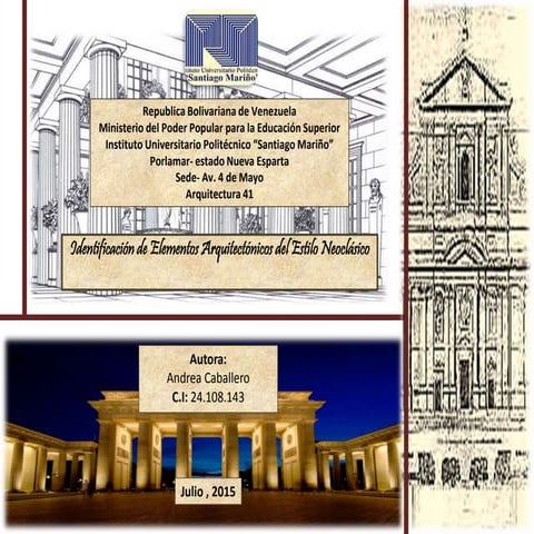 Identificación de Elementos Arquitectónicos del Estilo Neoclásico