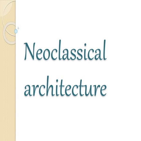 Neo classical architecture | PDF