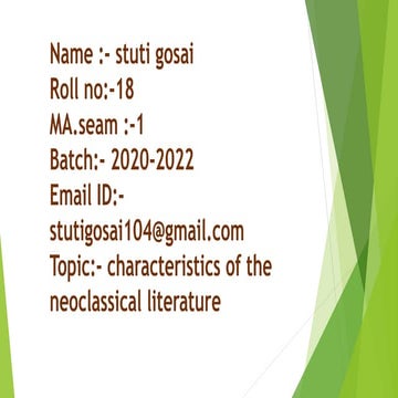 characteristics of the neoclassical literature