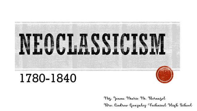 Neoclassic and romantic period