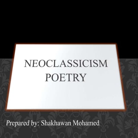 Neoclassicism poetry