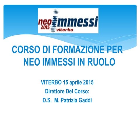 Neo immessi slide 2015