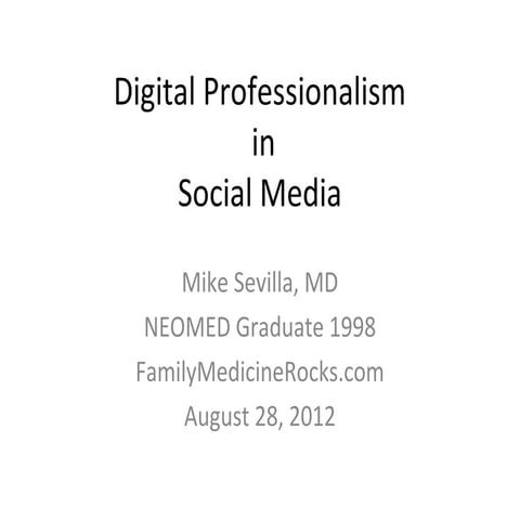 Digital Professionalism In Social Media