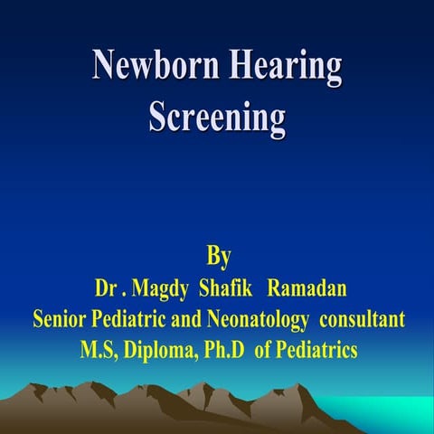 Neonatal hearing screening